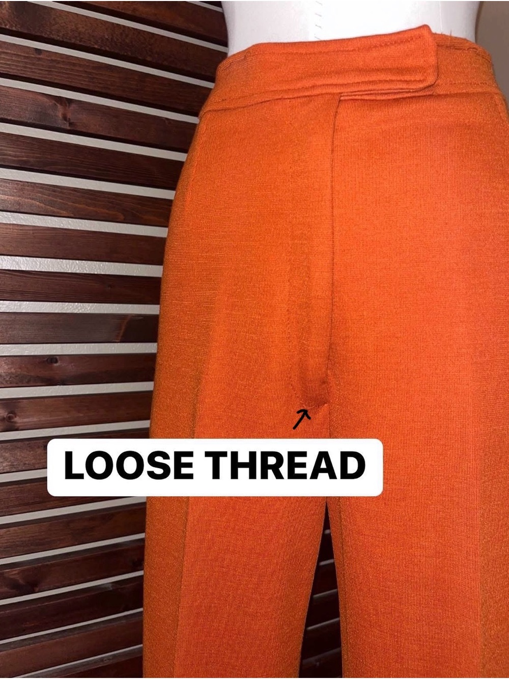 2 PC 1970s Vintage Orange Faux Fur Cape Coat & Matching High Waist Slacks Pants - Picture 16 of 16